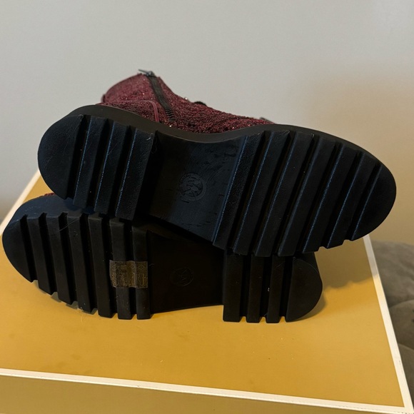 Michael Kors Women's Bryce Lug Sole Platform Combat Boot Dark Berry size 6/6.5 - Picture 8 of 12